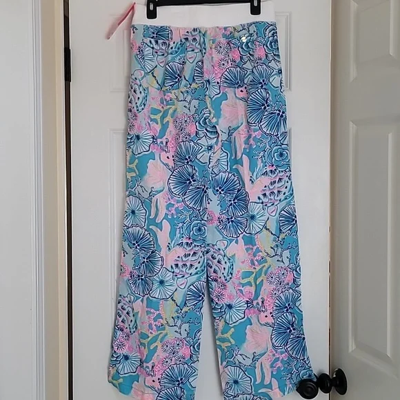 Lilly Pulitzer Beach Linen Pants in the Bali Blue Once Upon A Tide - Picture 7 of 14